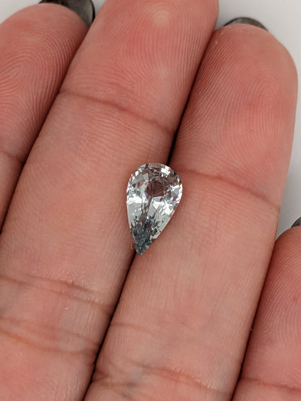 2.10ct Grey Sapphire Pear Shape