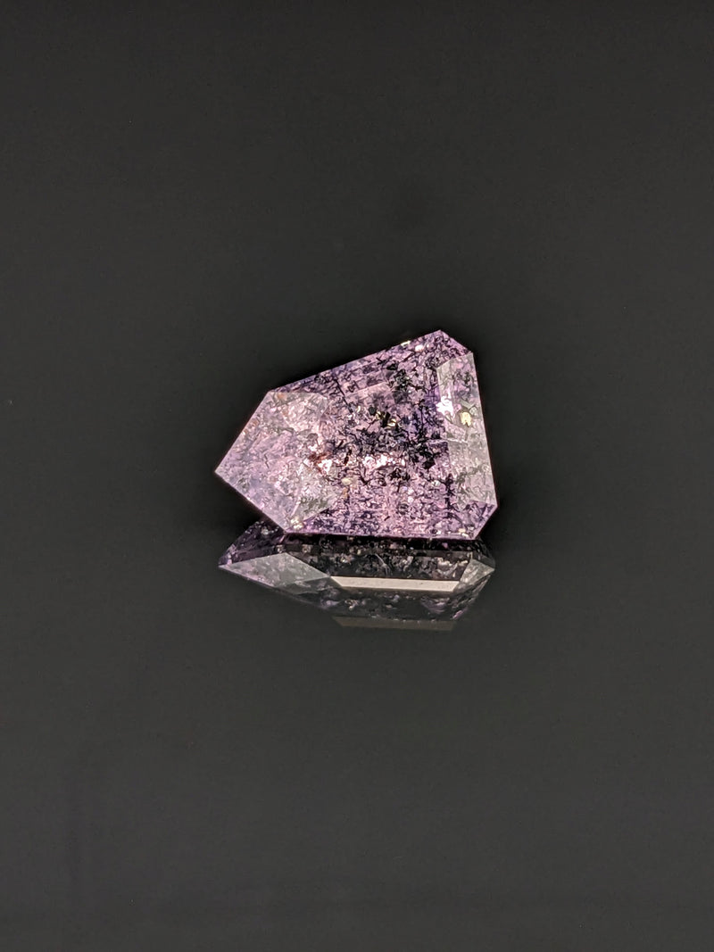3.14ct Salt & Pepper Purple Sapphire Geometric Cut