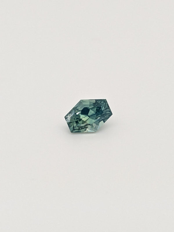 0.93ct Teal Sapphire Elongated Hexagon