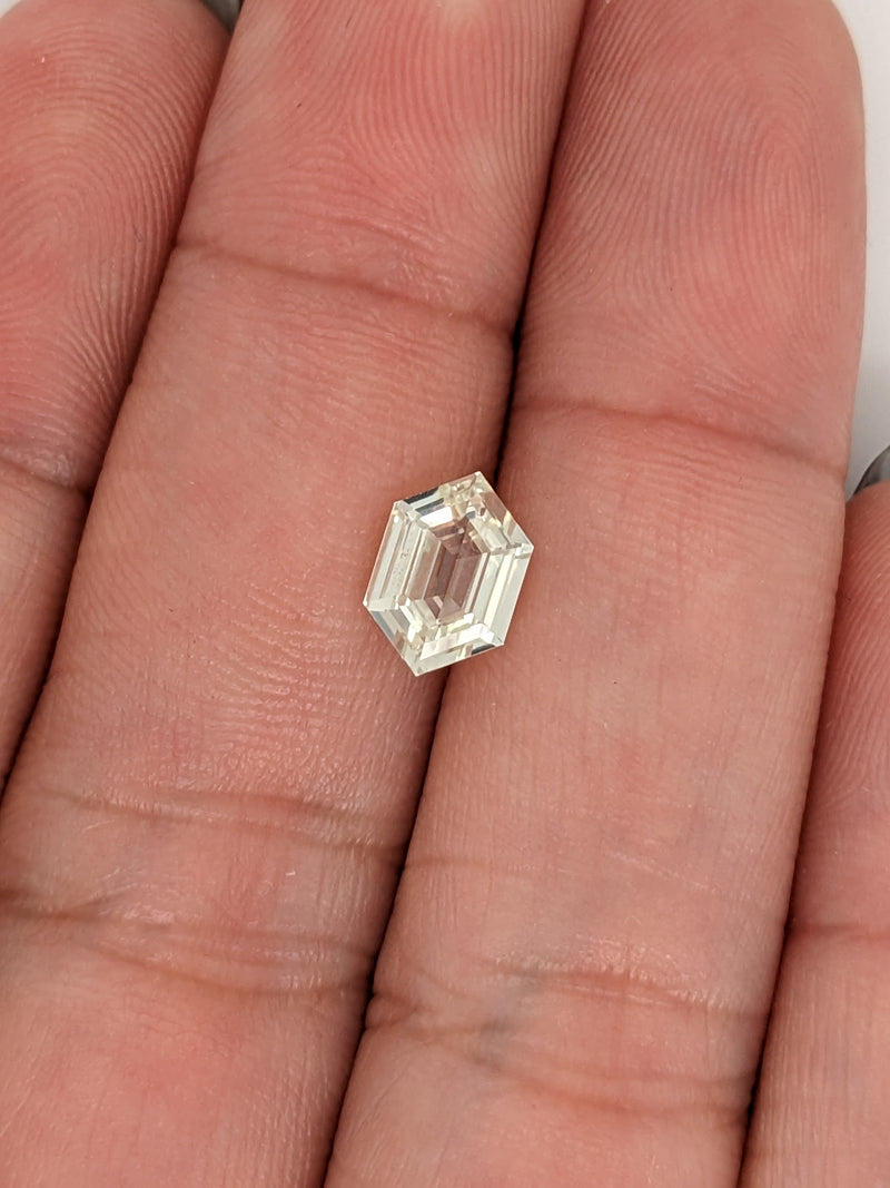 1.57ct White Sapphire Elongated Hexagon