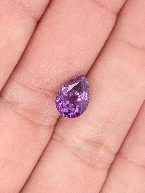 2.97ct Purple Sapphire Pear Shape