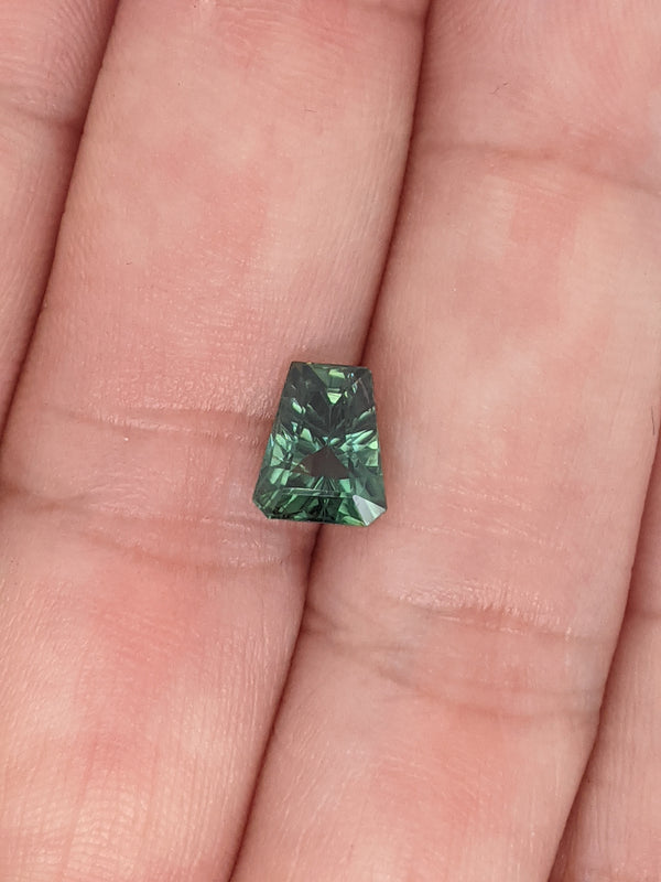 1.81ct Teal Sapphire Geometric Cut