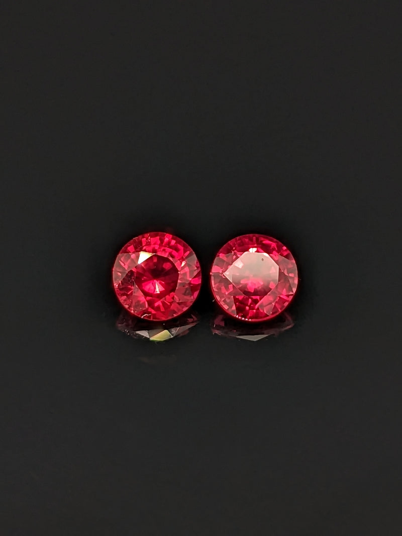 1.31ctw Ruby Round Matched Pair