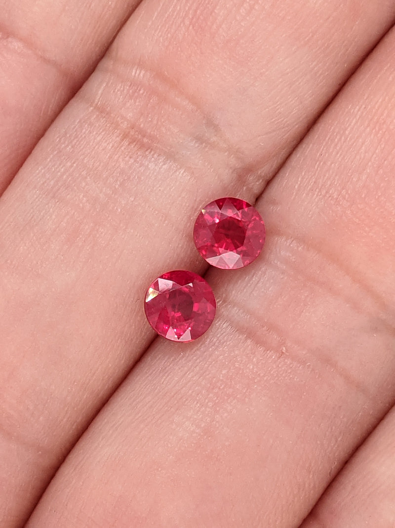 1.54ctw Ruby Round Pair