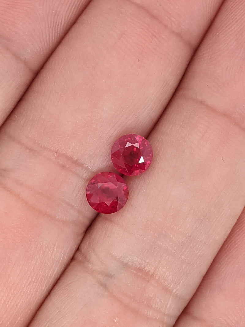 1.74ctw Ruby Round Pair